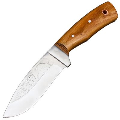 Нож Спутник "Дубовый Секач" (длина: 22.6cm, лезвие: 10cm), в кожаных ножнах