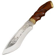 Нож эксклюзивный Спутник "Резной Тигр" (длина: 30cm, лезвие: 15cm), в кожаных ножнах