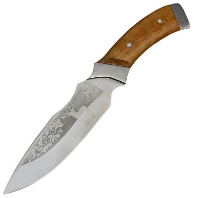 Knife Sputnik "Curve Dirk" (length: 26.5cm, blade: 13.2cm), in a leather sheath