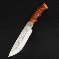 Knife exclusive Sputnik "Successful Hunting" (length: 30cm, blade: 17cm), in a leather sheath