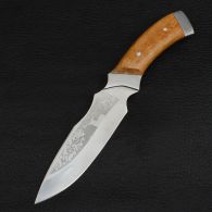 Knife Sputnik "Curve Dirk" (length: 26.5cm, blade: 13.2cm), in a leather sheath