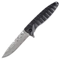Нож складной Ganzo G620-B2 (длина: 20.5cm, лезвие: 8.8cm) с травлением, черный
