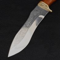 Knife exclusive Sputnik "Slasher Hunter" (length: 27cm, blade: 15.5cm), in a leather sheath