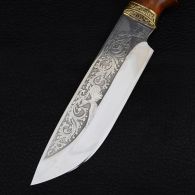 Knife exclusive Sputnik "Successful Hunting" (length: 30cm, blade: 17cm), in a leather sheath