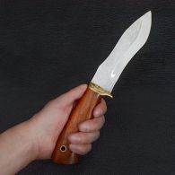 Knife exclusive Sputnik "Slasher Hunter" (length: 27cm, blade: 15.5cm), in a leather sheath