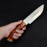 Knife exclusive Sputnik "Successful Hunting" (length: 30cm, blade: 17cm), in a leather sheath