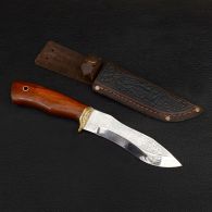 Knife exclusive Sputnik "Slasher Hunter" (length: 27cm, blade: 15.5cm), in a leather sheath