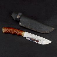 Knife exclusive Sputnik "Successful Hunting" (length: 30cm, blade: 17cm), in a leather sheath