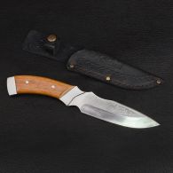 Knife Sputnik "Curve Dirk" (length: 26.5cm, blade: 13.2cm), in a leather sheath