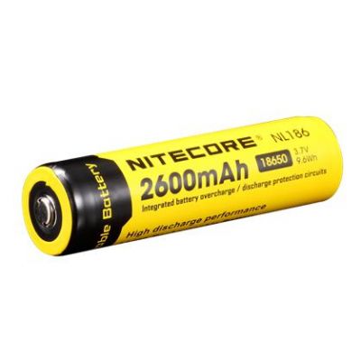 Аккумулятор литиевый Li-Ion 18650 Nitecore 3.7V (2600mAh), защищенный
