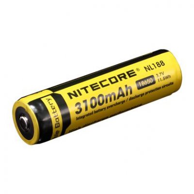 Аккумулятор литиевый Li-Ion 18650 Nitecore 3.7V (3100mAh), защищенный
