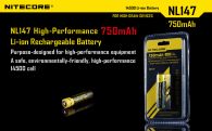 Аккумулятор литиевый Li-Ion 14500 Nitecore NL147 3.7V (750mAh), защищенный