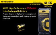 Аккумулятор литиевый Li-Ion CR123A Nitecore NL166 3.7V (650mAh), защищенный