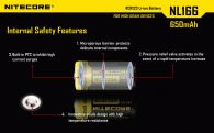 Аккумулятор литиевый Li-Ion CR123A Nitecore NL166 3.7V (650mAh), защищенный