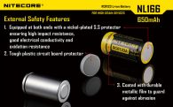 Аккумулятор литиевый Li-Ion CR123A Nitecore NL166 3.7V (650mAh), защищенный