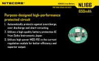 Аккумулятор литиевый Li-Ion CR123A Nitecore NL166 3.7V (650mAh), защищенный