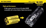 Аккумулятор литиевый Li-Ion 18650 Nitecore NL189 3.7V (3400mAh), защищенный
