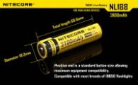 Аккумулятор литиевый Li-Ion 18650 Nitecore NL188 3.7V (3200mAh), защищенный