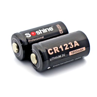 Батарейка литиевая Li-Ion CR123A / 16340 Soshine 3V (1500mAh)