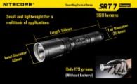 Фонарь Nitecore SRT7 Revenger (Cree XM-L2 T6, 960 люмен, 9 режимов, 1x18650), военный серый