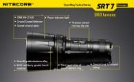 Фонарь Nitecore SRT7 Revenger (Cree XM-L2 T6, 960 люмен, 9 режимов, 1x18650), военный серый