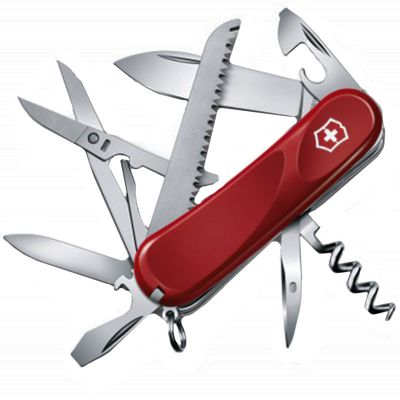 Нож складной, мультитул Victorinox Evolution 17 (85мм, 15 функций), красный 2.3913.E ― fonarik.in.ua