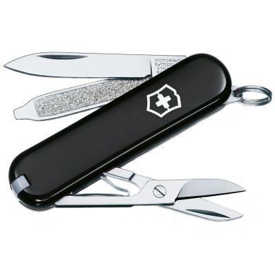 Нож складной, мультитул Victorinox Classic SD (58мм, 7 функций), черный 0.6223.3 ― fonarik.in.ua