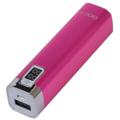 Внешнее зарядное устройство Power Bank DOCA D516 (2600mAh), розовый ― fonarik.in.ua
