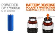 Подводный фонарь Magicshine MJ-852B (Cree XP-G, 400 люмен, 4 режима, 1x26650) + 26650 Li-Ion